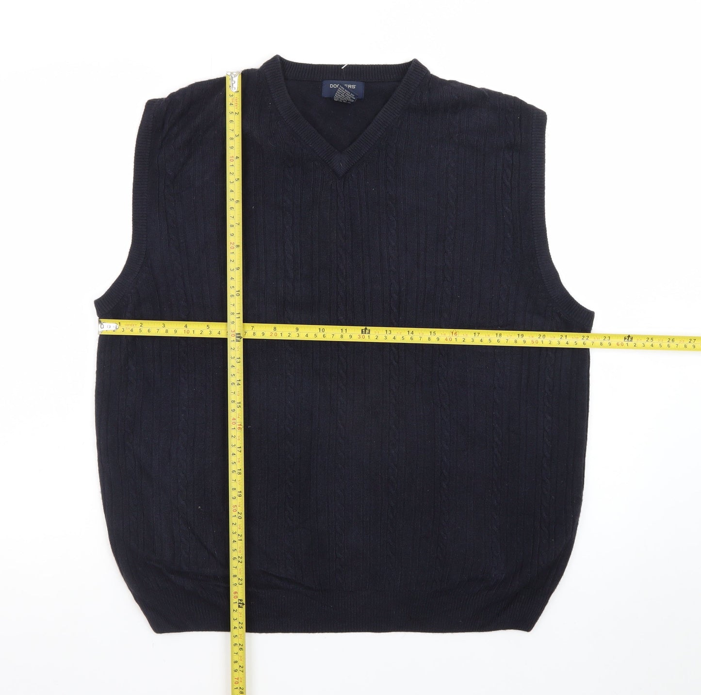 Dockers Men's Black V-Neck Knit Sleeveless Acrylic Vest M