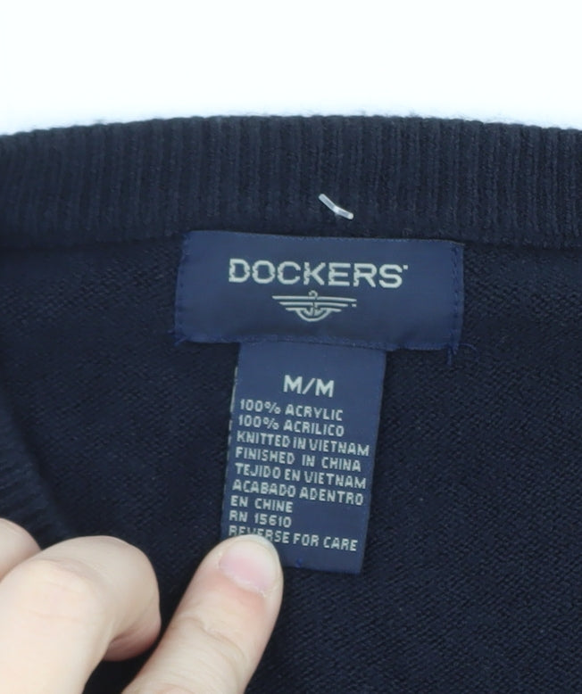 Dockers Men's Black V-Neck Knit Sleeveless Acrylic Vest M