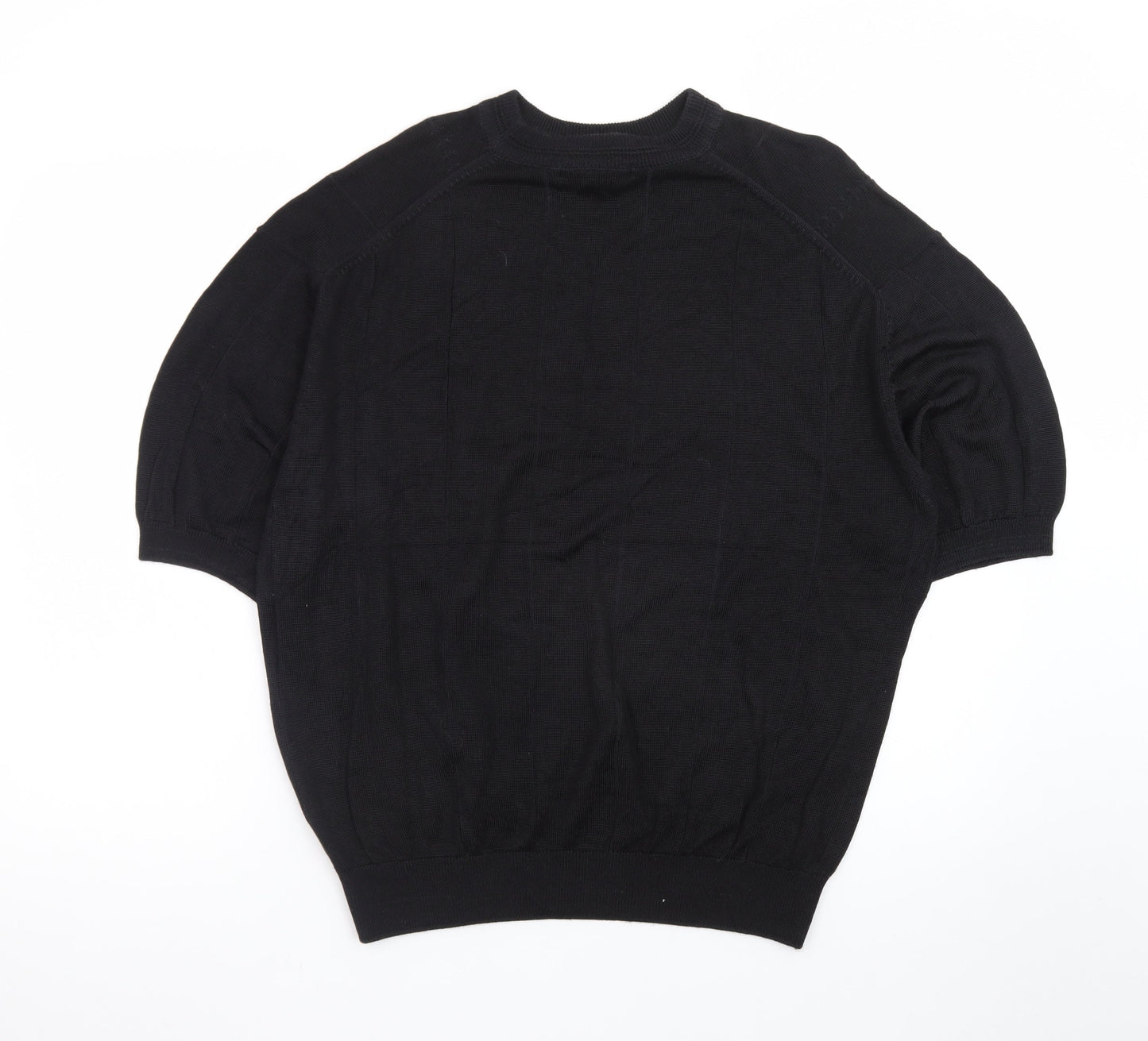 Tulliano Men's Black L Short Sleeve Knit Pullover Jumper