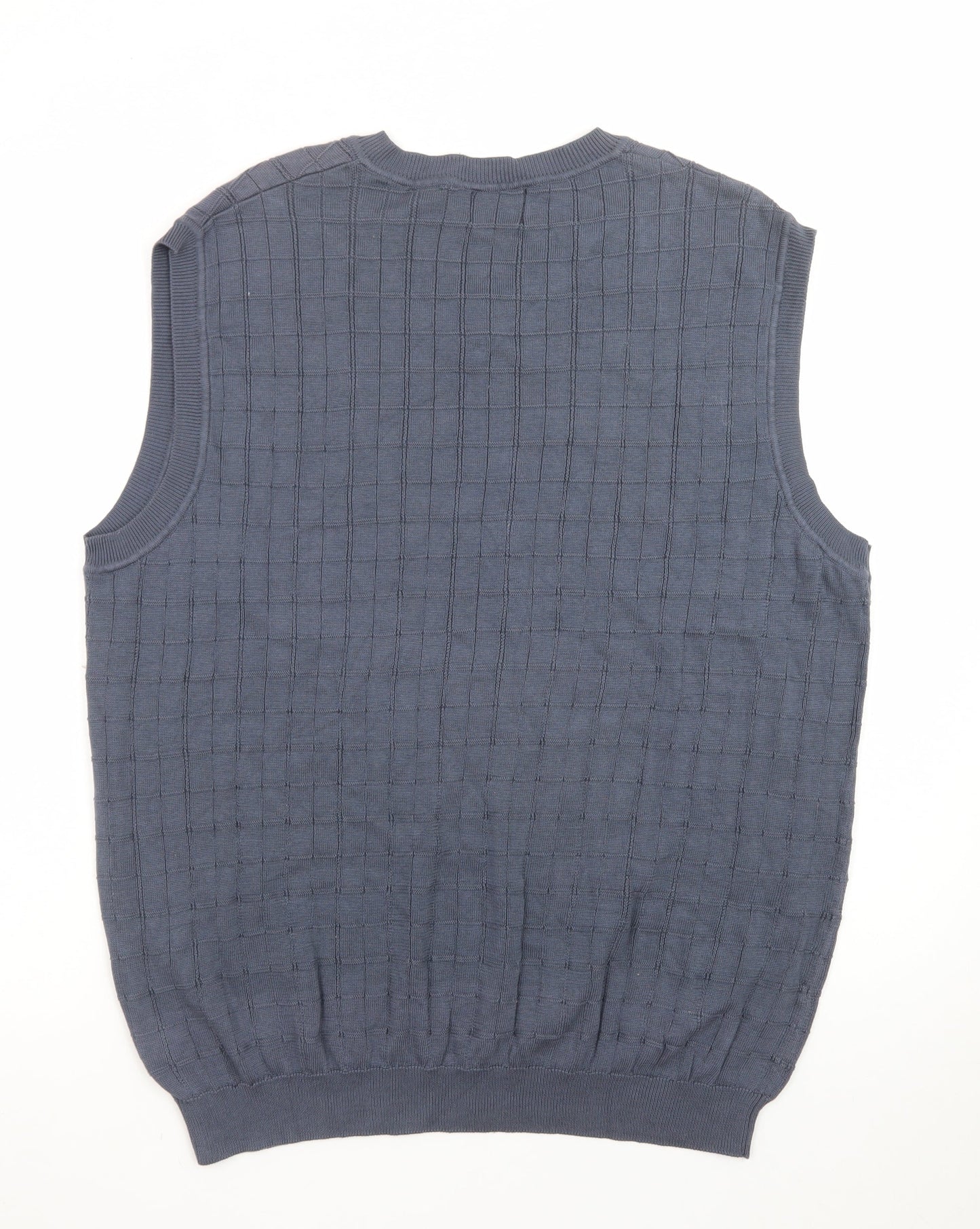 IZOD Men's Blue Cotton V-Neck Sleeveless Knit Vest L