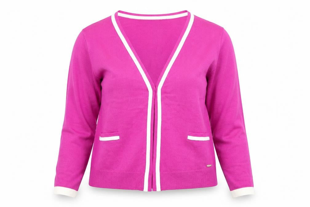 DKNY Women’s Pink Cotton V-Neck Cardigan Size 12