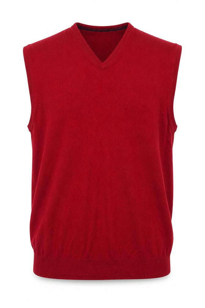Jos A Bank Men's Red Wool V-Neck Sleeveless Vest Jumper XL
