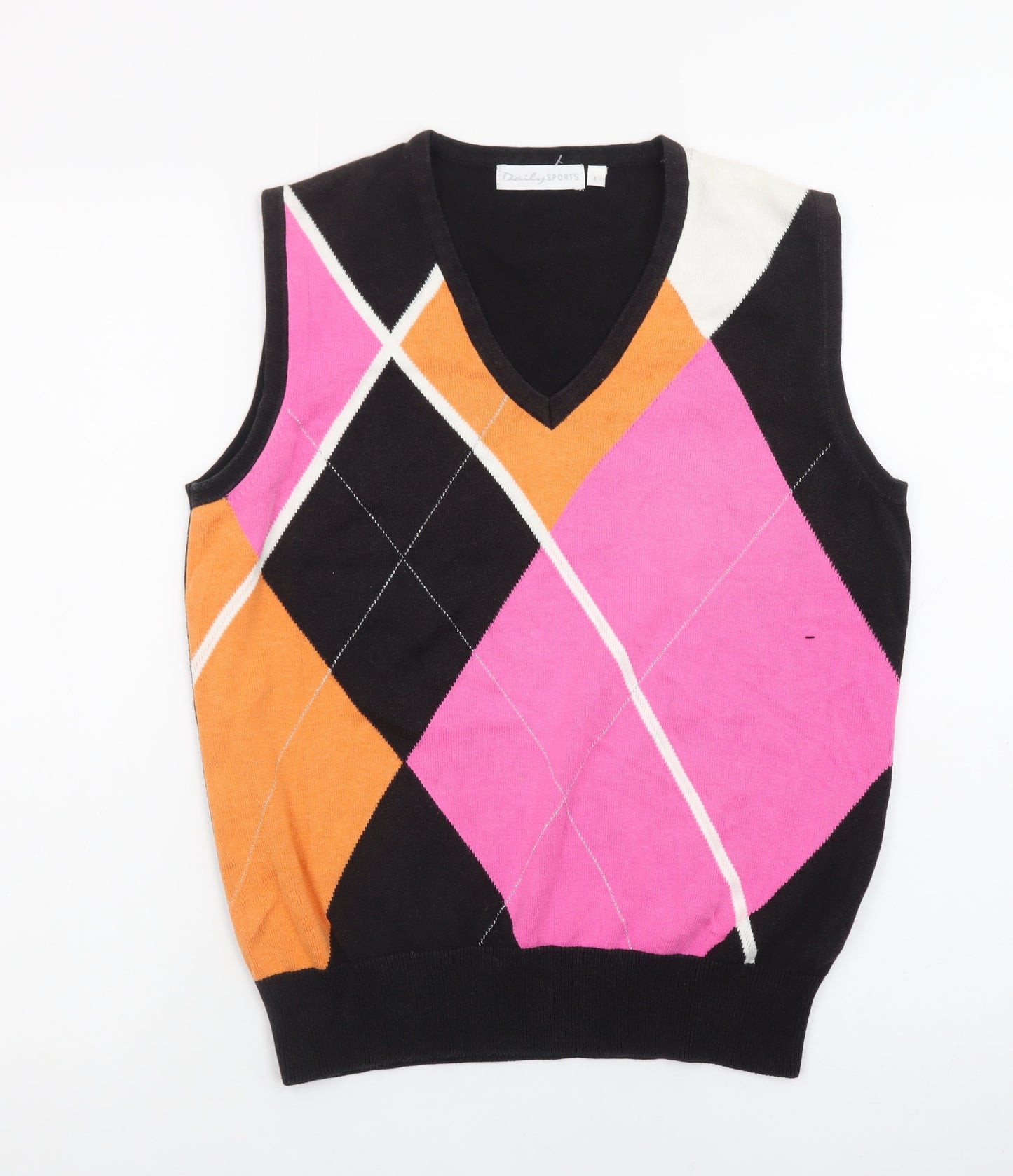 Daily Sports Men's Multicoloured Argyle V-Neck Golf Vest Size L