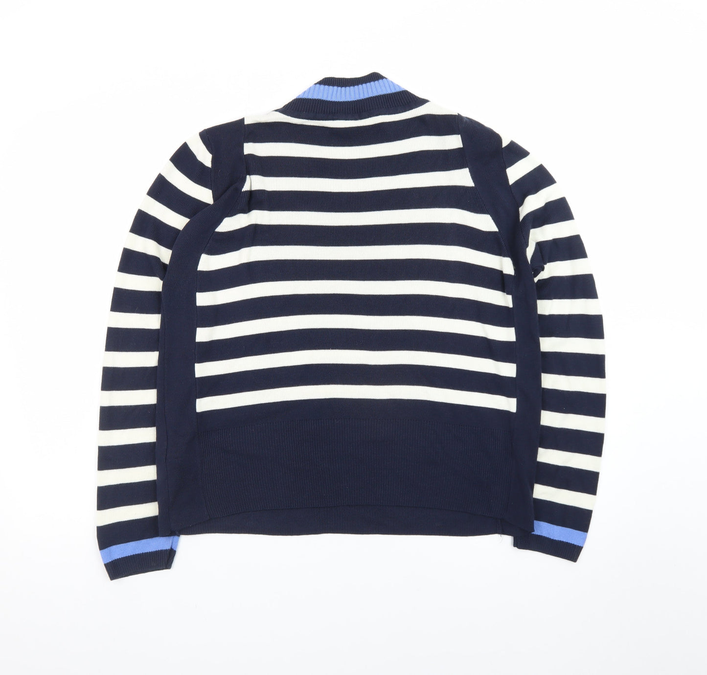 Marks and Spencer Women’s Blue Striped High Neck Jumper UK 16