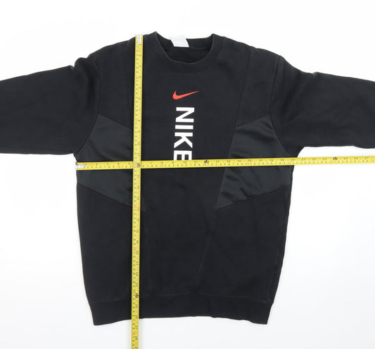 Nike Men Black Small Pullover Crew Neck Graphic Sweatshirt