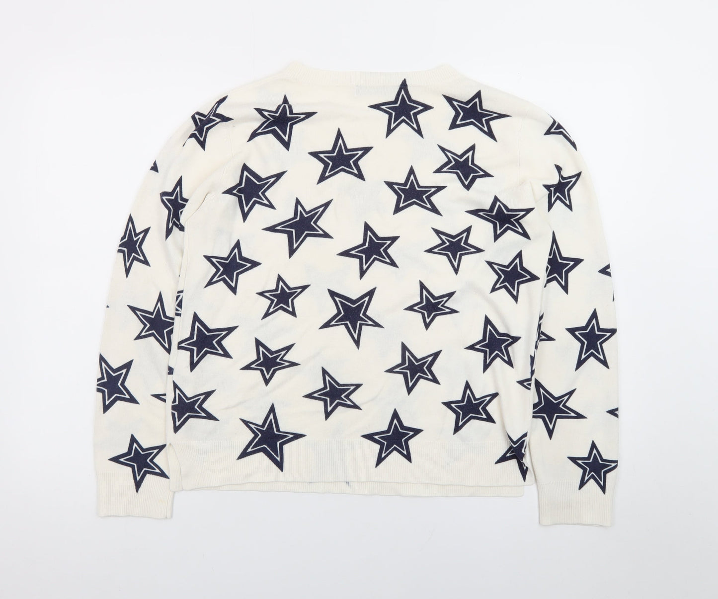 Marks and Spencer Women’s Ivory Star Print Crew Neck Jumper Size 14