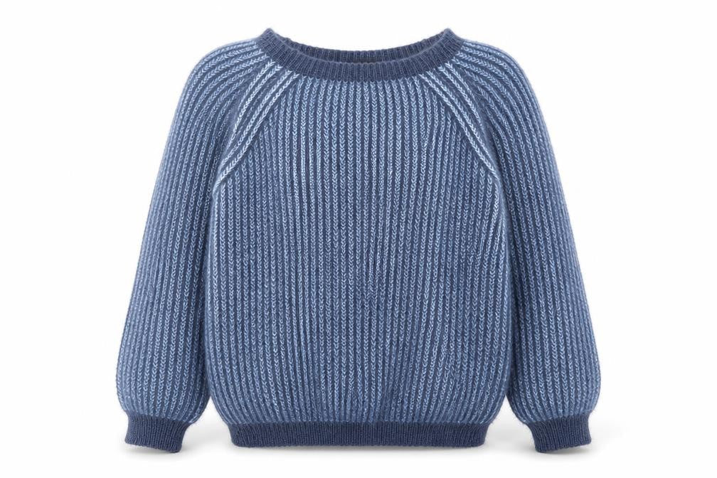Blue Vanilla Women's Blue Chunky Knit Crew Neck Pullover Jumper One Size