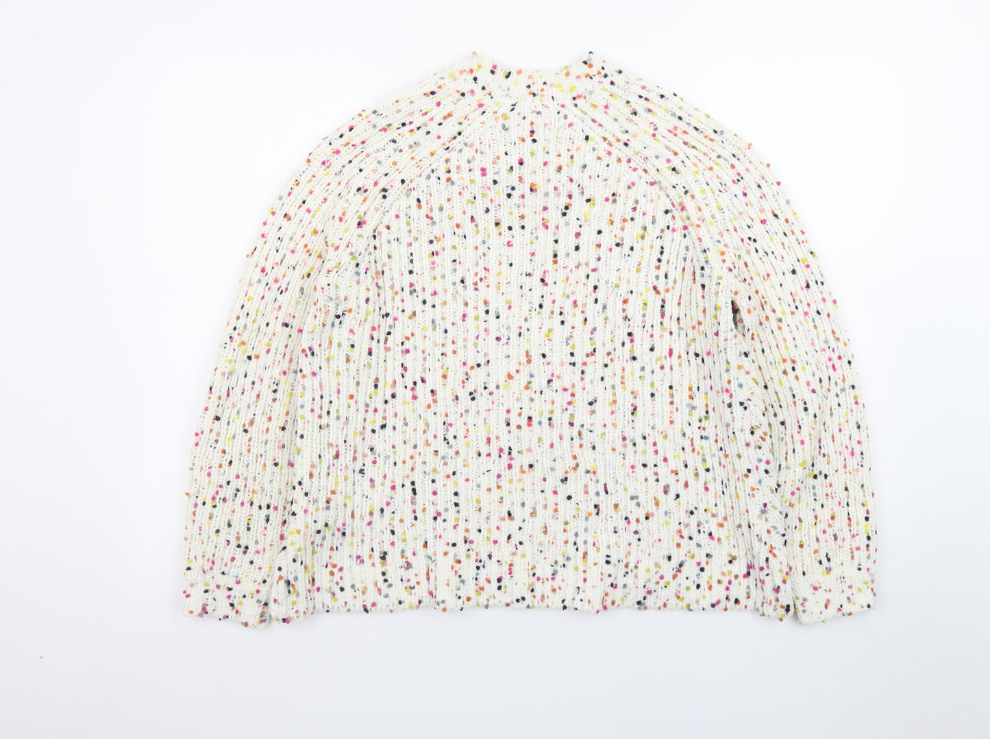 Marks and Spencer Women's Cream Multicoloured Speckled Knit Jumper Size M