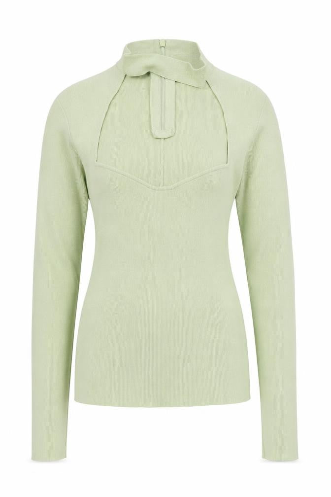 Zara Women’s Green High Neck Long Sleeve Slim Knit Jumper Size 8