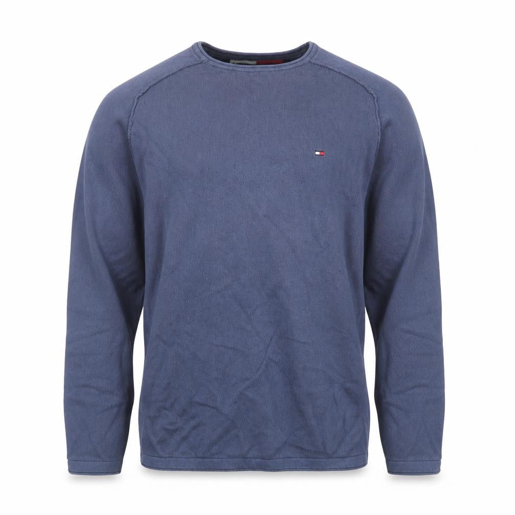 Tommy Hilfiger Men's Blue Cotton Crew Neck Pullover Jumper Size S