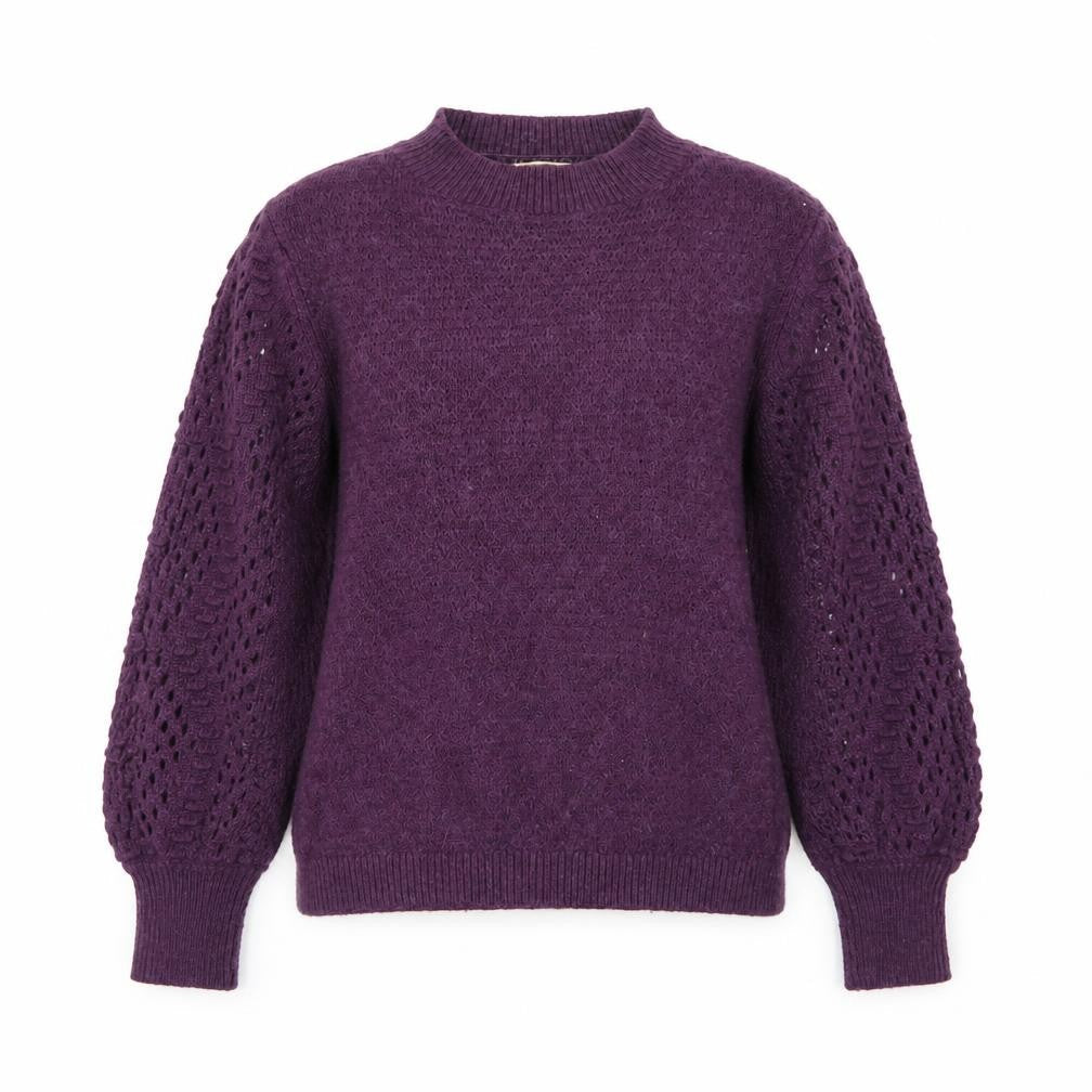 Fat Face Women's Purple Knit Crew Neck Pullover Jumper Size 10