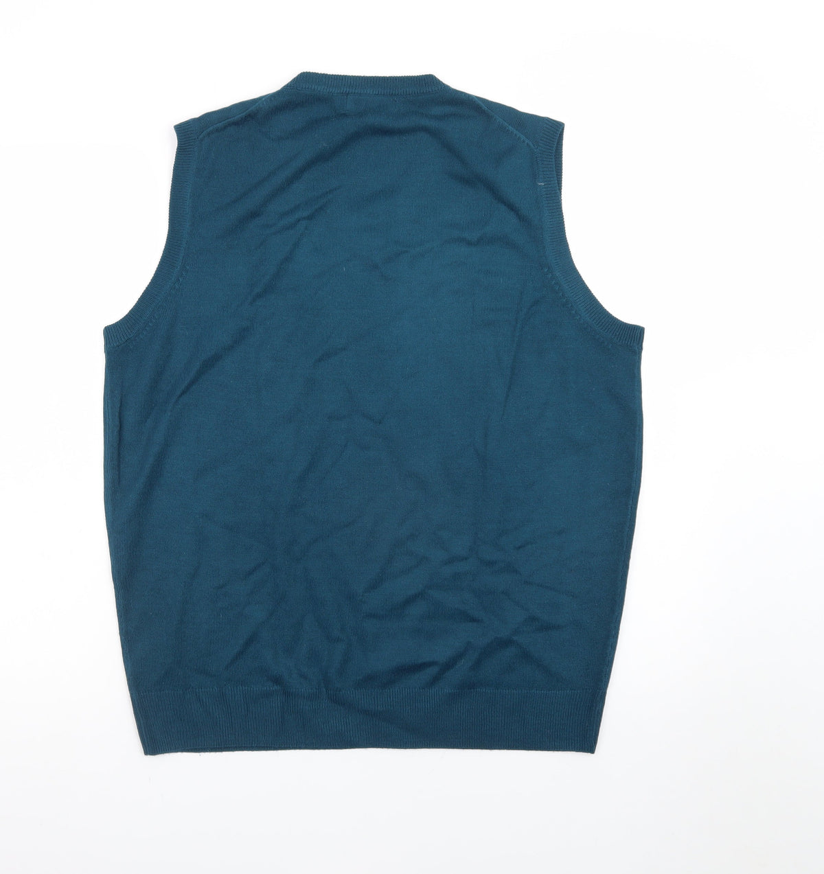 Brand and care label for James Pringle Men's Blue Sleeveless V-Neck Knit Vest M