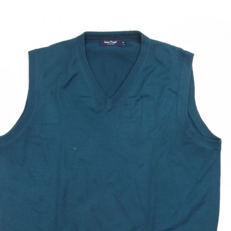 Additional view of James Pringle Men's Blue Sleeveless V-Neck Knit Vest M