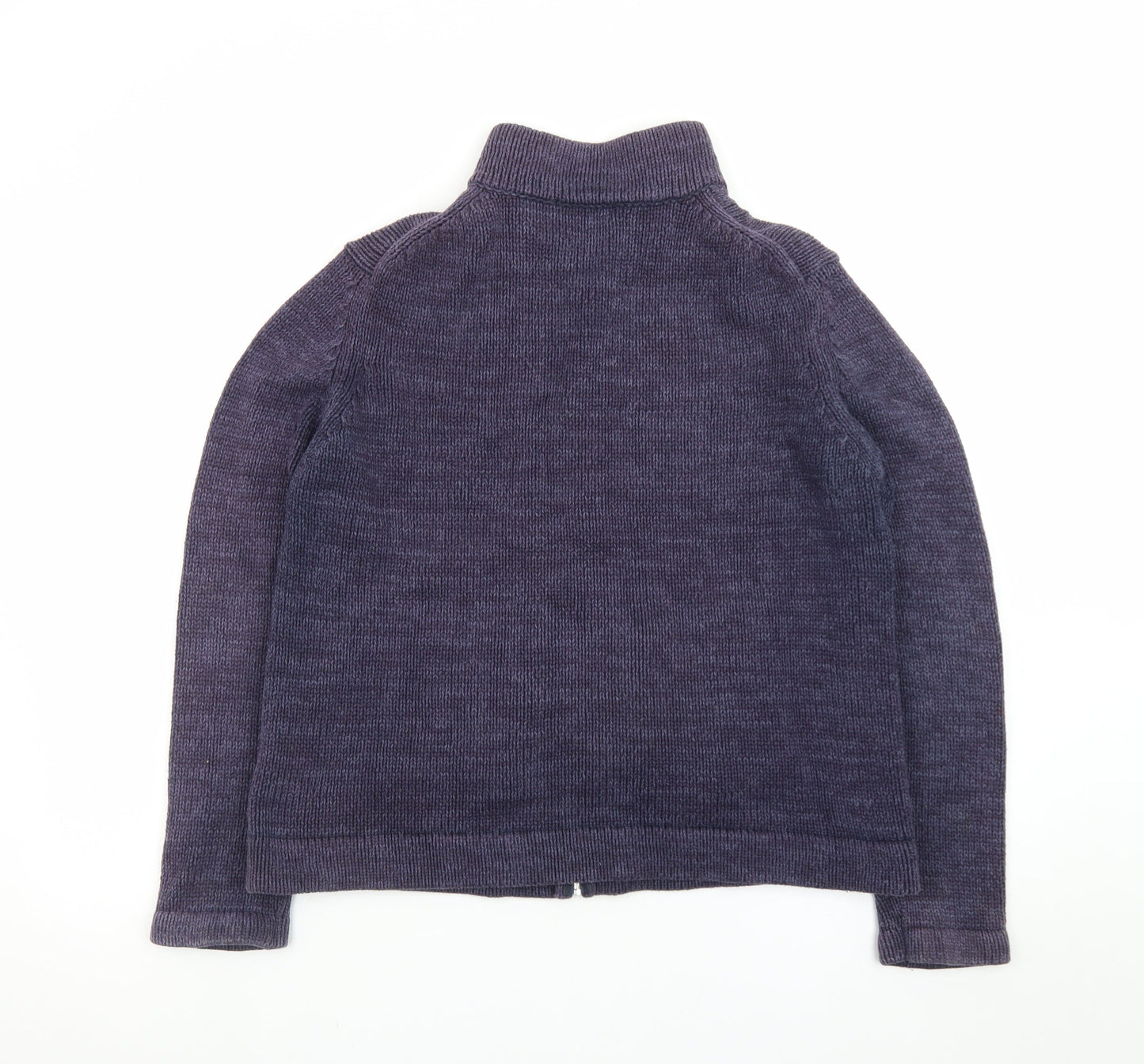 Marks and Spencer Men's Purple Full Zip Cotton Knit Jumper L