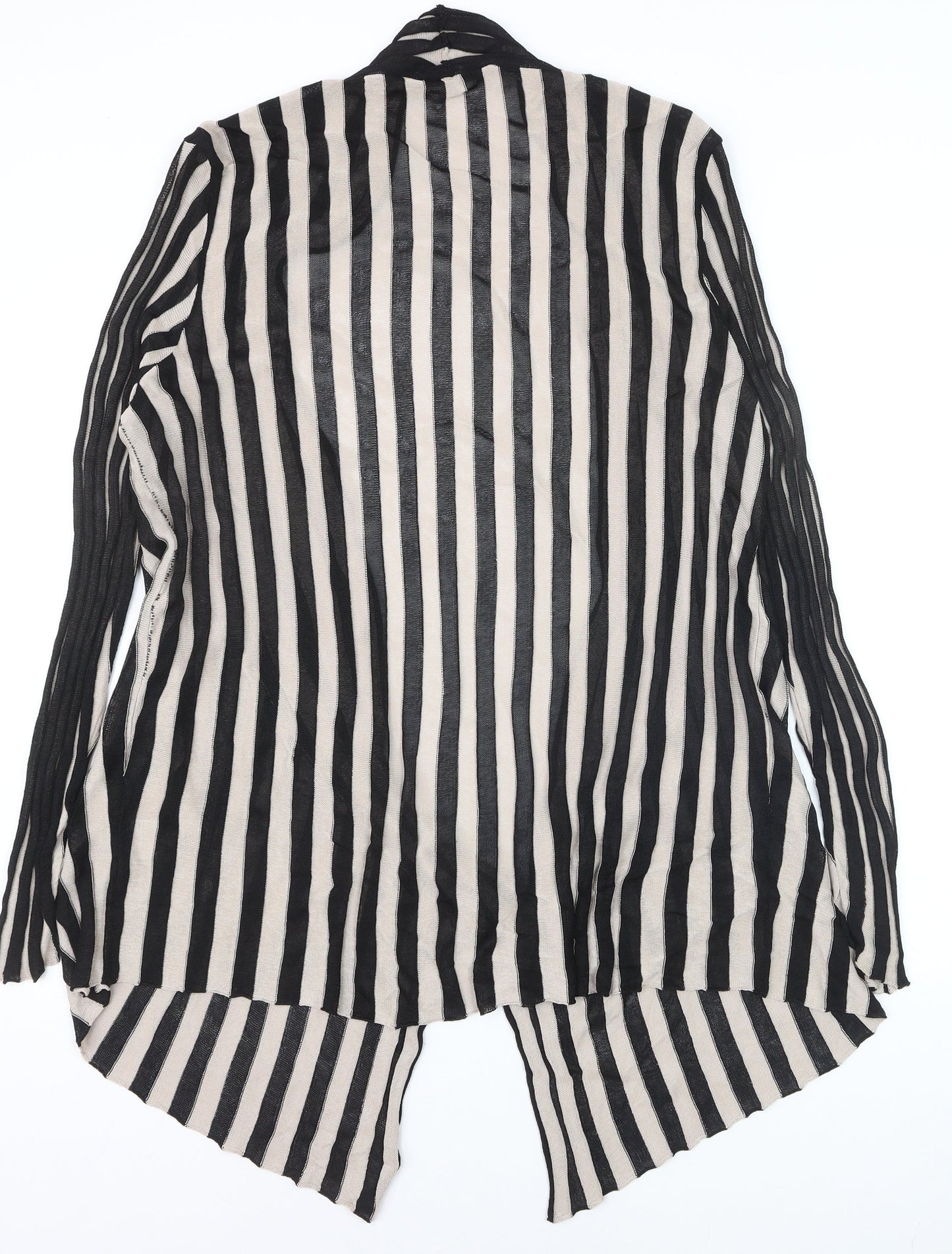 Chesca Women’s Black Stripe Long Sleeve Open Knit Cardigan Size 18