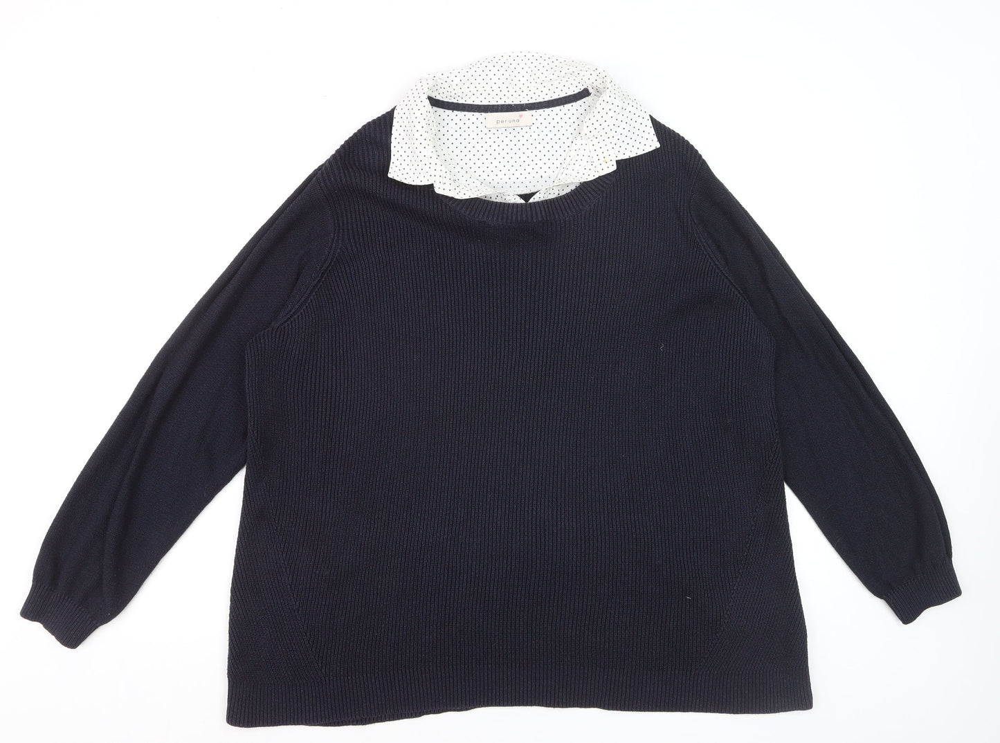 Marks and Spencer Women’s Navy Collared Long Sleeve Pullover Jumper Size 22