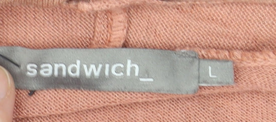 Sandwich Women’s Beige Long Sleeve Open Cardigan Size L Linen Blend
