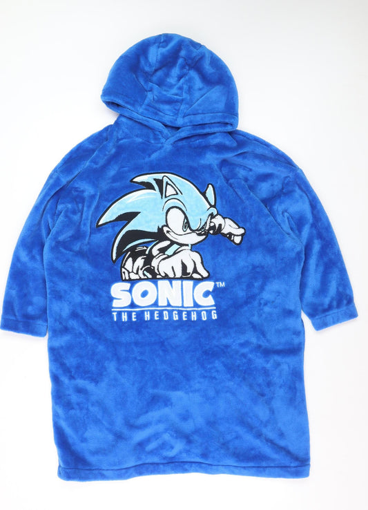 Sonic The Hedgehog Boys Blue Hooded Fleece Robe 7-10 Years