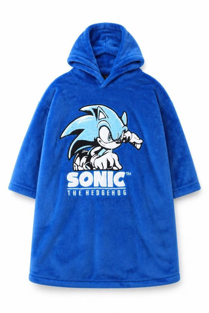 Sonic The Hedgehog Boys Blue Hooded Fleece Robe 7-10 Years