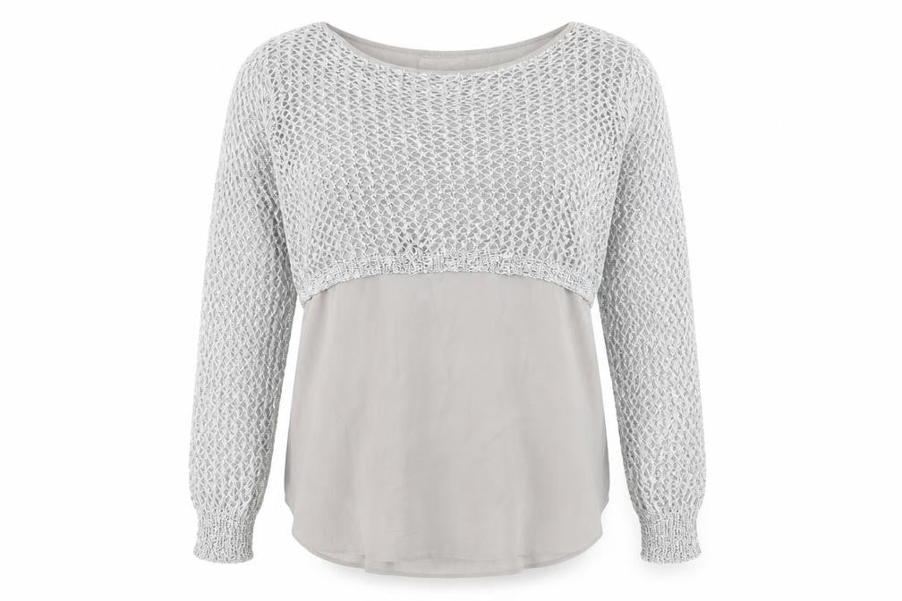 Apricot Women Grey Open-Knit Pullover Jumper Size 12