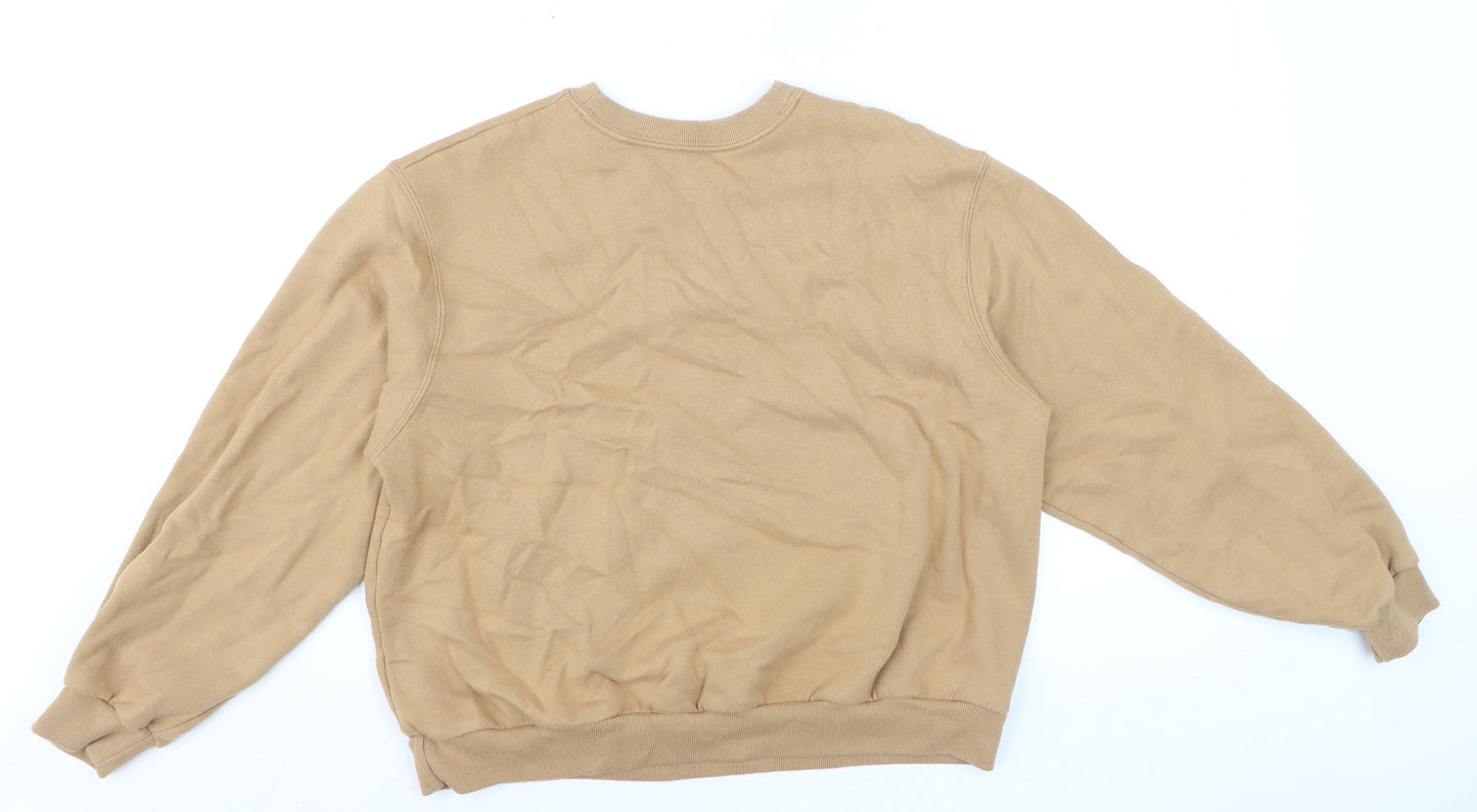 Hollister Womens Beige Crew Neck Pullover Sweatshirt M