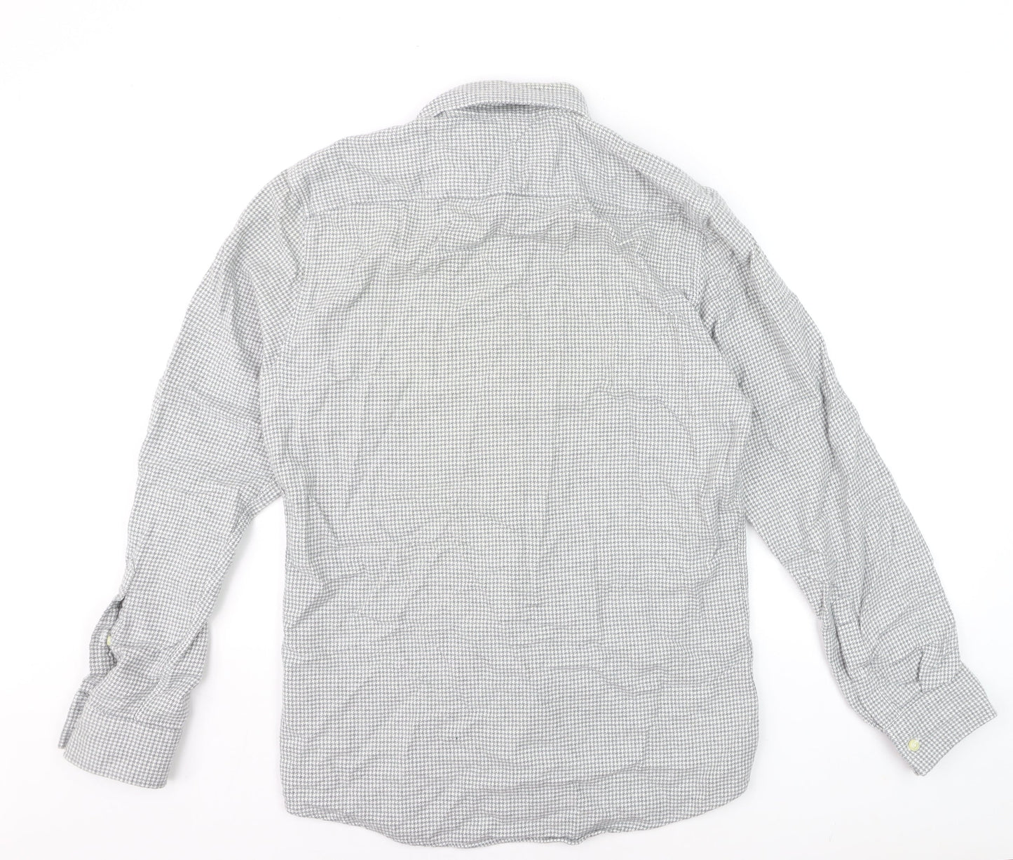 Jack Wills Men's Grey Check Long Sleeve Cotton Button-Up Shirt M