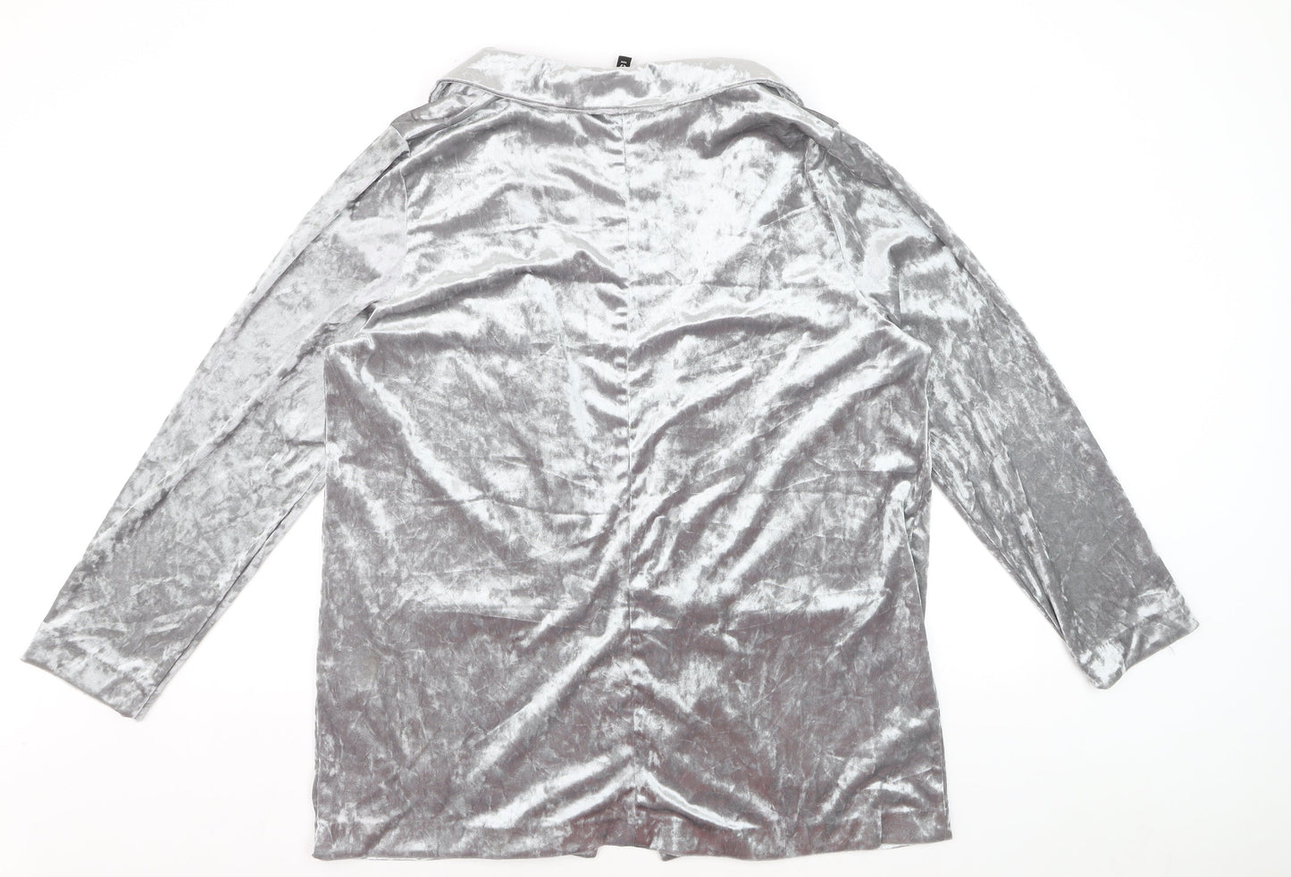 H&M Divided Women’s Silver Velvet Long Sleeve Cardigan Size 14