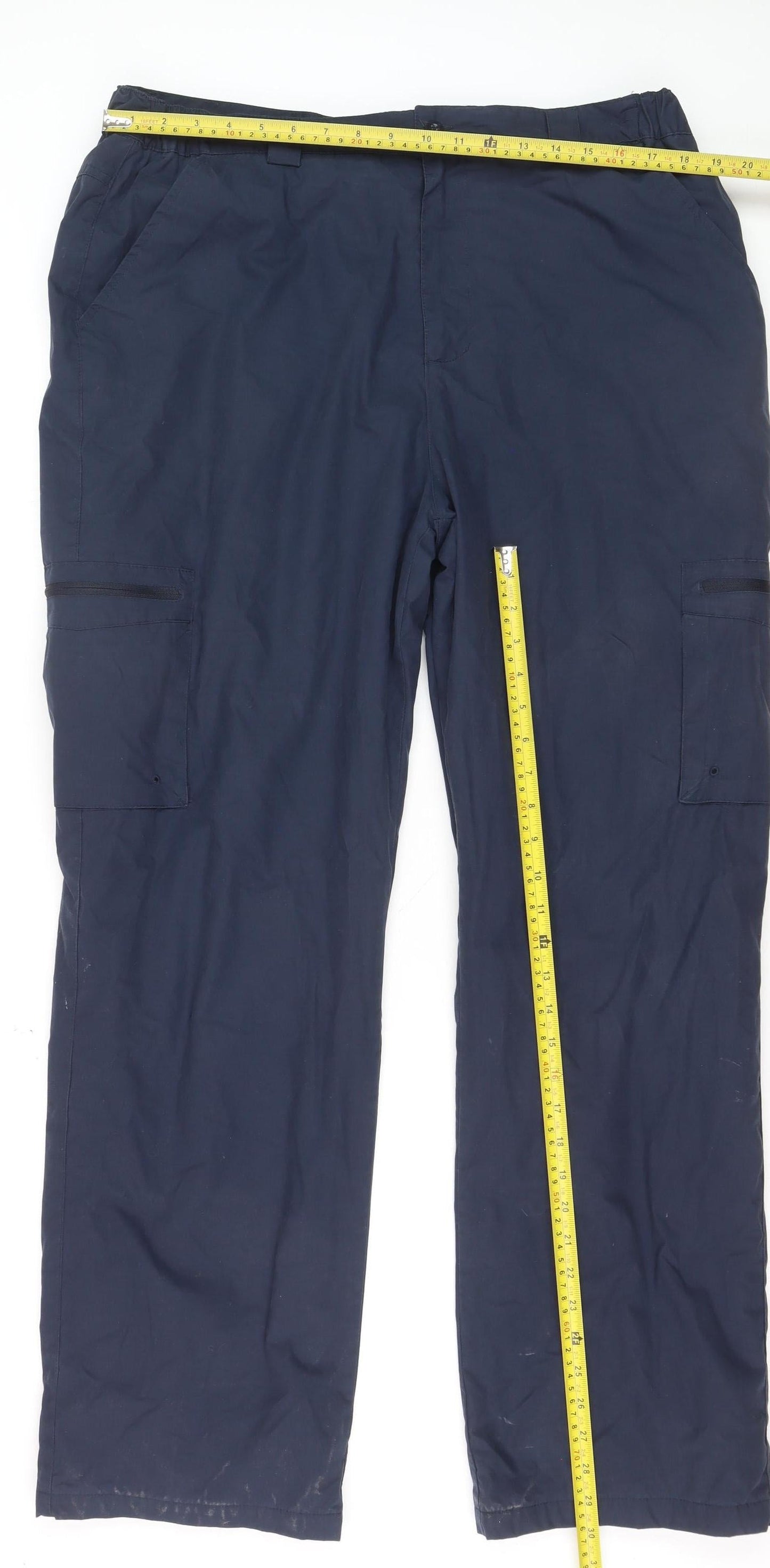 Mountain Warehouse Men's Navy Cargo Trousers Size 38 Relaxed Fit