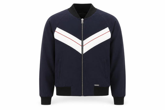 Guess Men's Blue Bomber Jacket Small Retro Zip Style