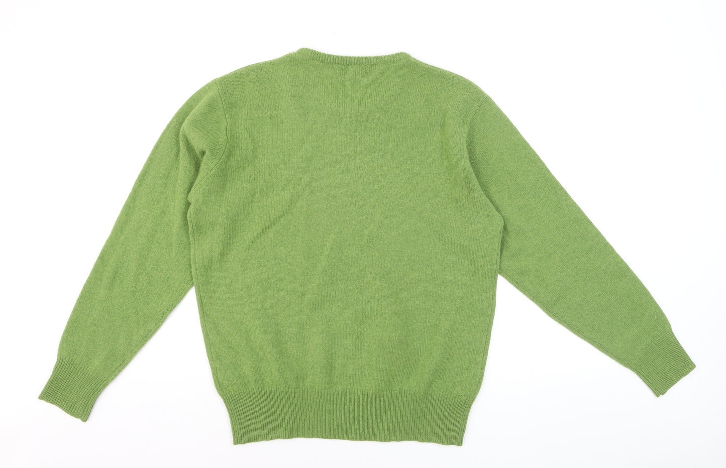 House of Bruar Women's Green Lambswool Crew Neck Jumper M