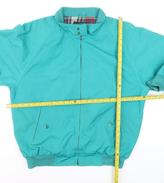 Eddie Bauer Men's Green Bomber Jacket L Classic Lined Cotton Blend