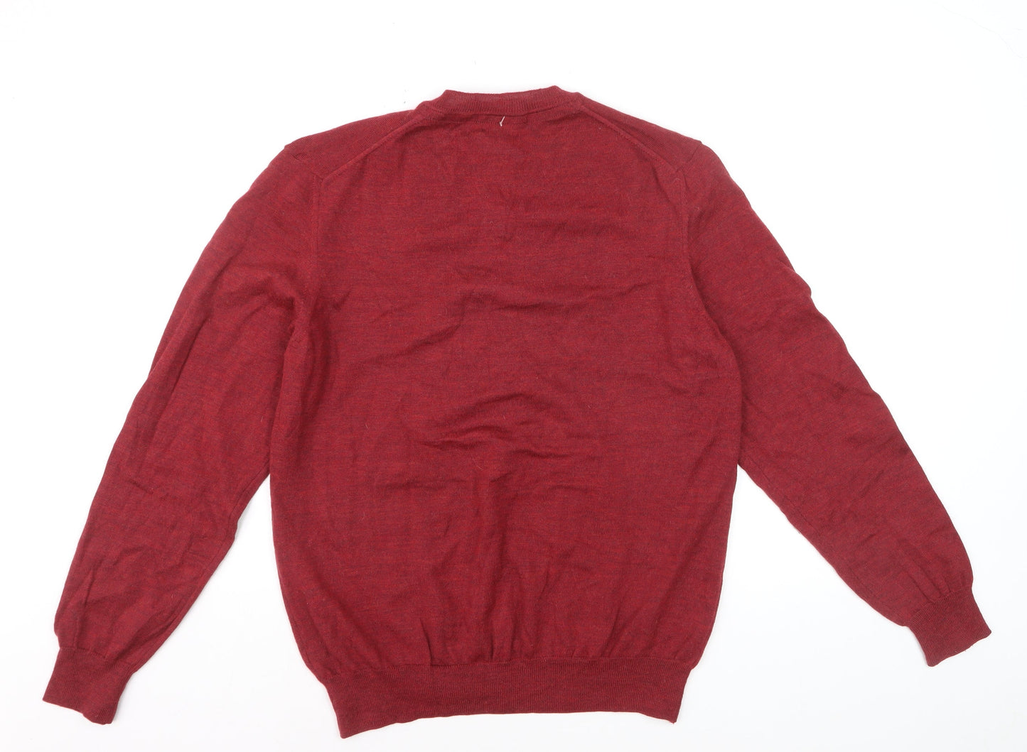 Black Brown 1826 Men’s Red Wool V-Neck Jumper Size L