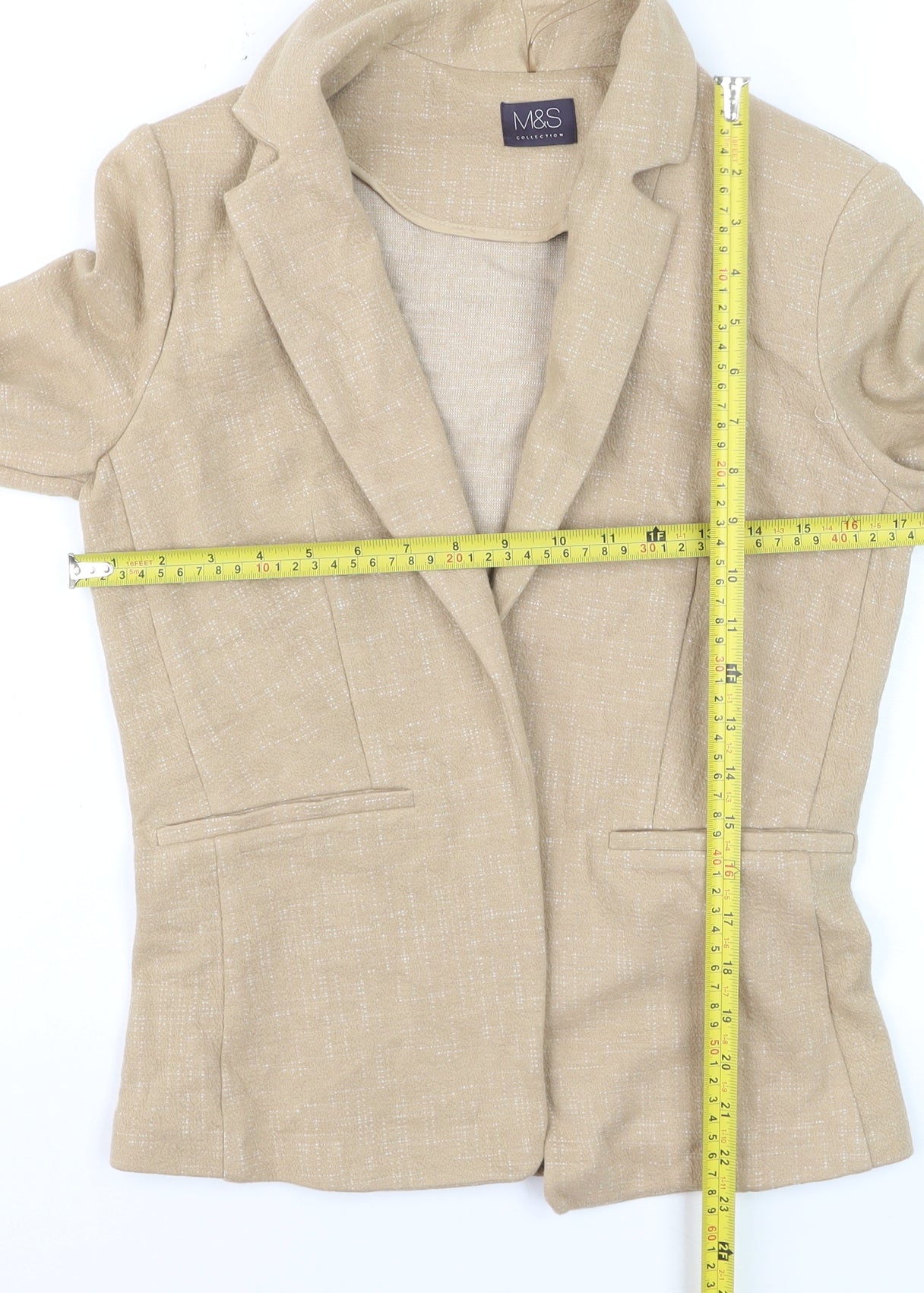 Marks and Spencer Women’s Beige Tailored Blazer UK 8