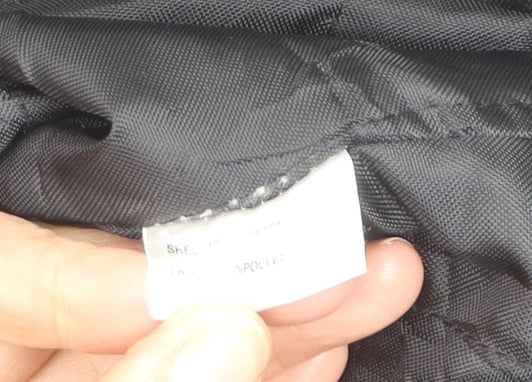Calvin Klein Men's Black Cotton Mid-Length Overcoat L