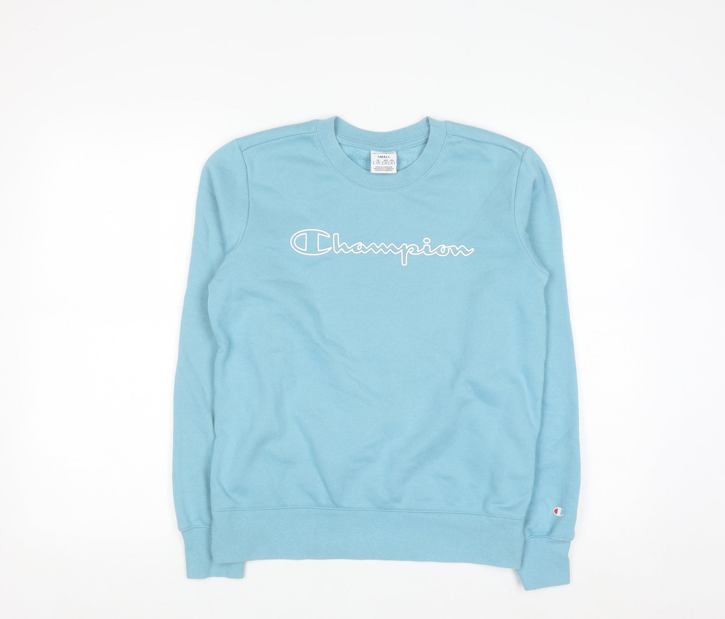 Champion Women's Blue Small Pullover Sweatshirt Crew Neck Logo