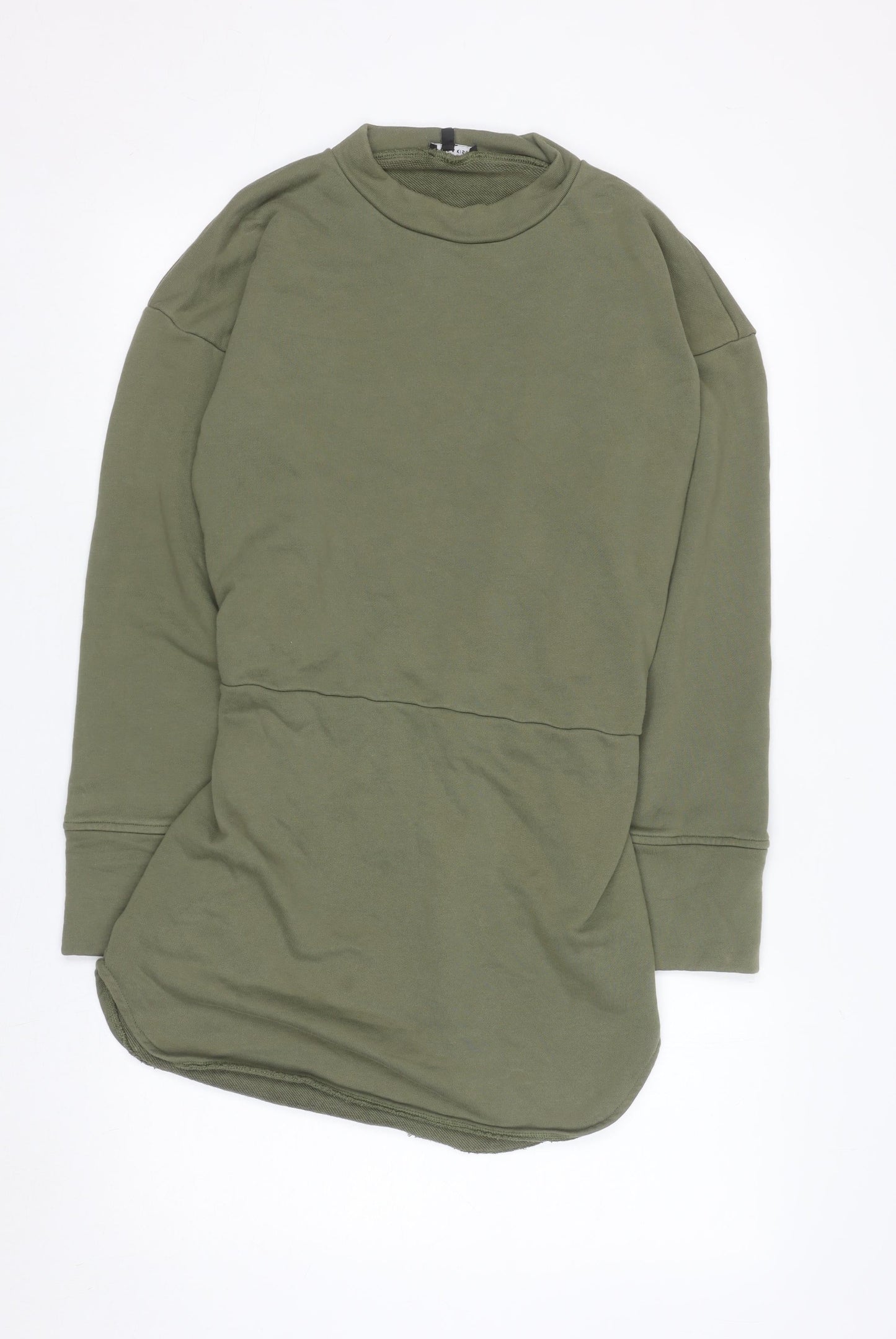 Noughts & Kisses Womens Khaki Long Sleeve Tunic Sweatshirt Size S