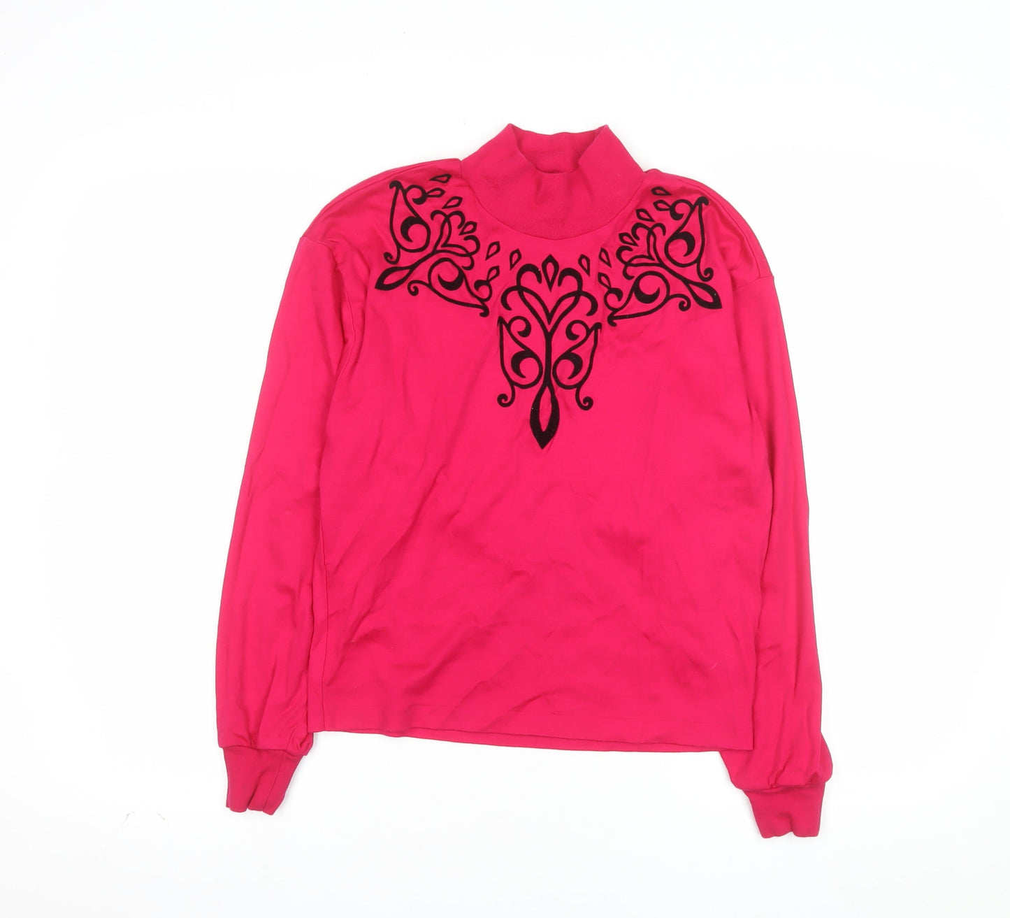 Marks and Spencer Women’s Pink Embroidered High Neck Sweatshirt Size 10