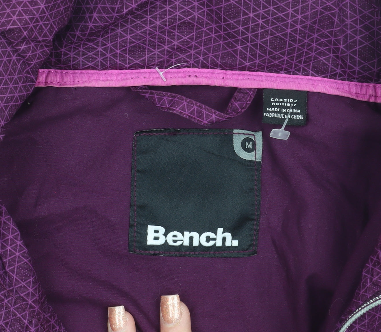 Bench Women's Purple Cotton Zip-Up Jacket Size 12
