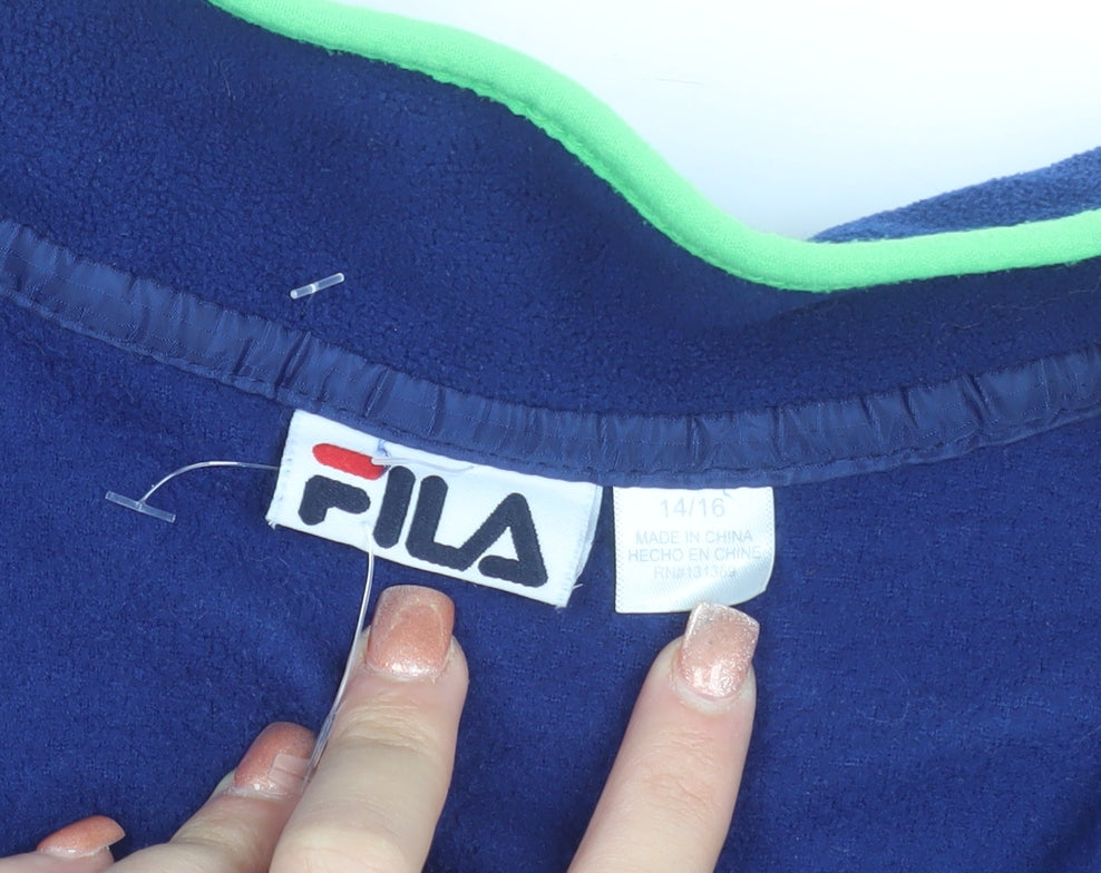 FILA Womens Navy Full Zip Fleece Sweatshirt Size 14/16