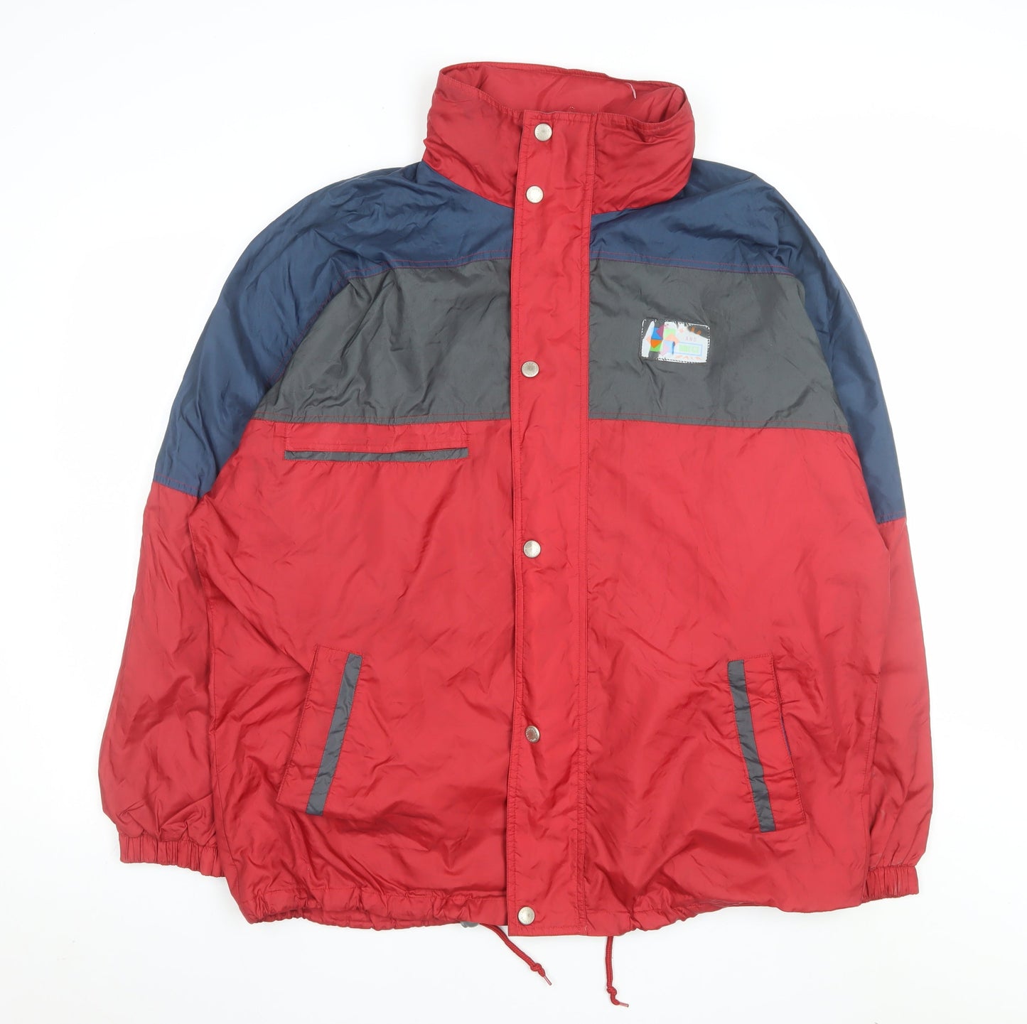 Brugi Men's Red & Grey Colour Block Puffer Jacket L Regular Fit