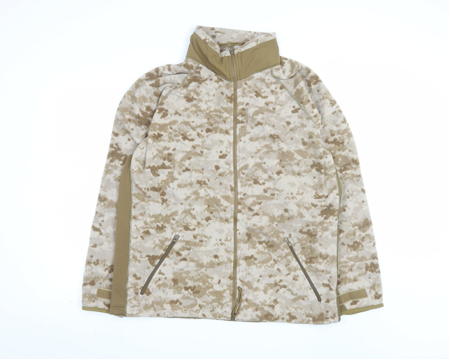 Peckham Men’s Beige Camouflage Full Zip Fleece Jacket Medium