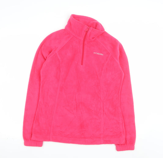 Columbia Women’s Pink 1/4 Zip Fleece Pullover Small Warm Lightweight