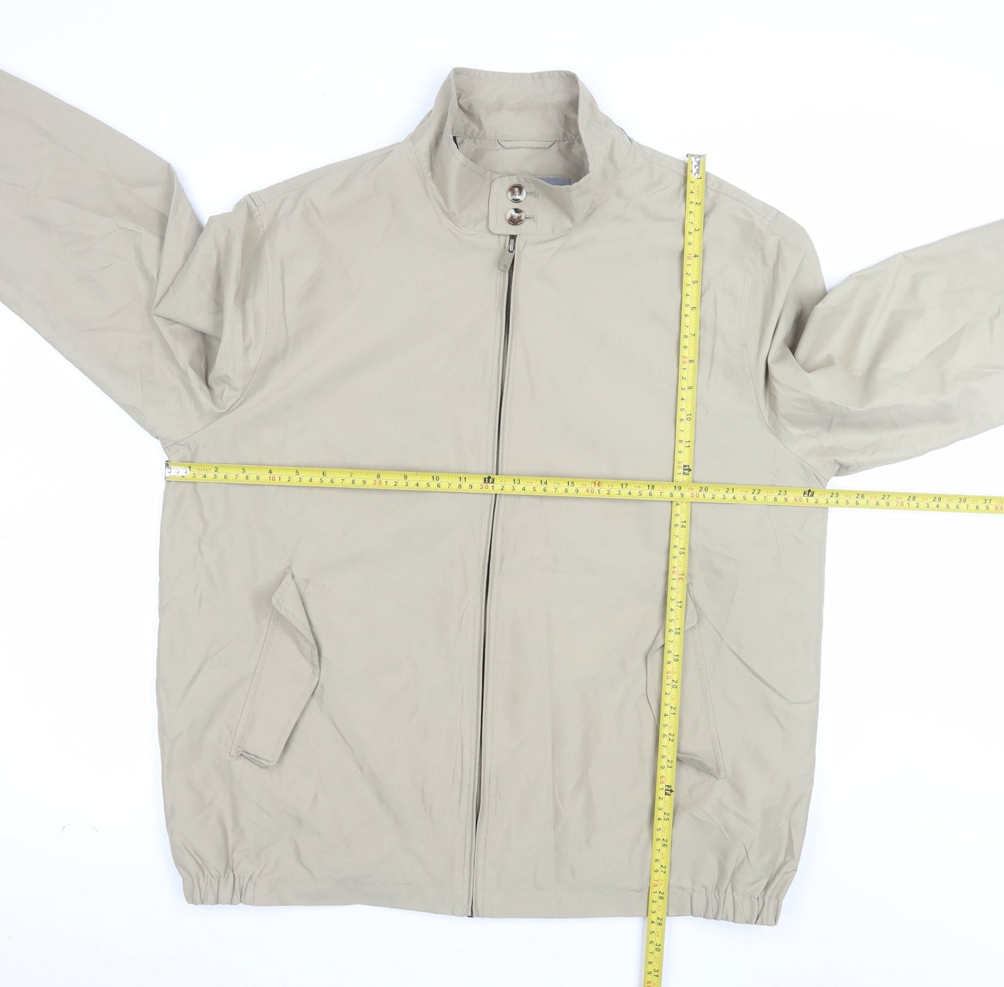 Sears Men’s Beige Full Zip Polyester Jacket Size L 44in Casual