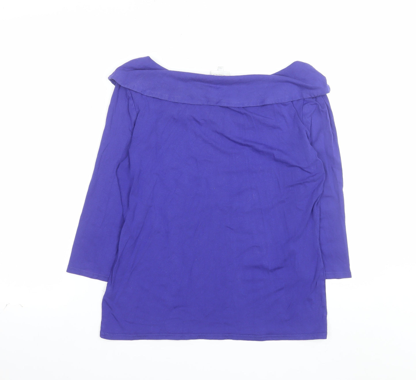 Kaliko Women's Purple Boat Neck 3/4 Sleeve Tunic Blouse Size 12
