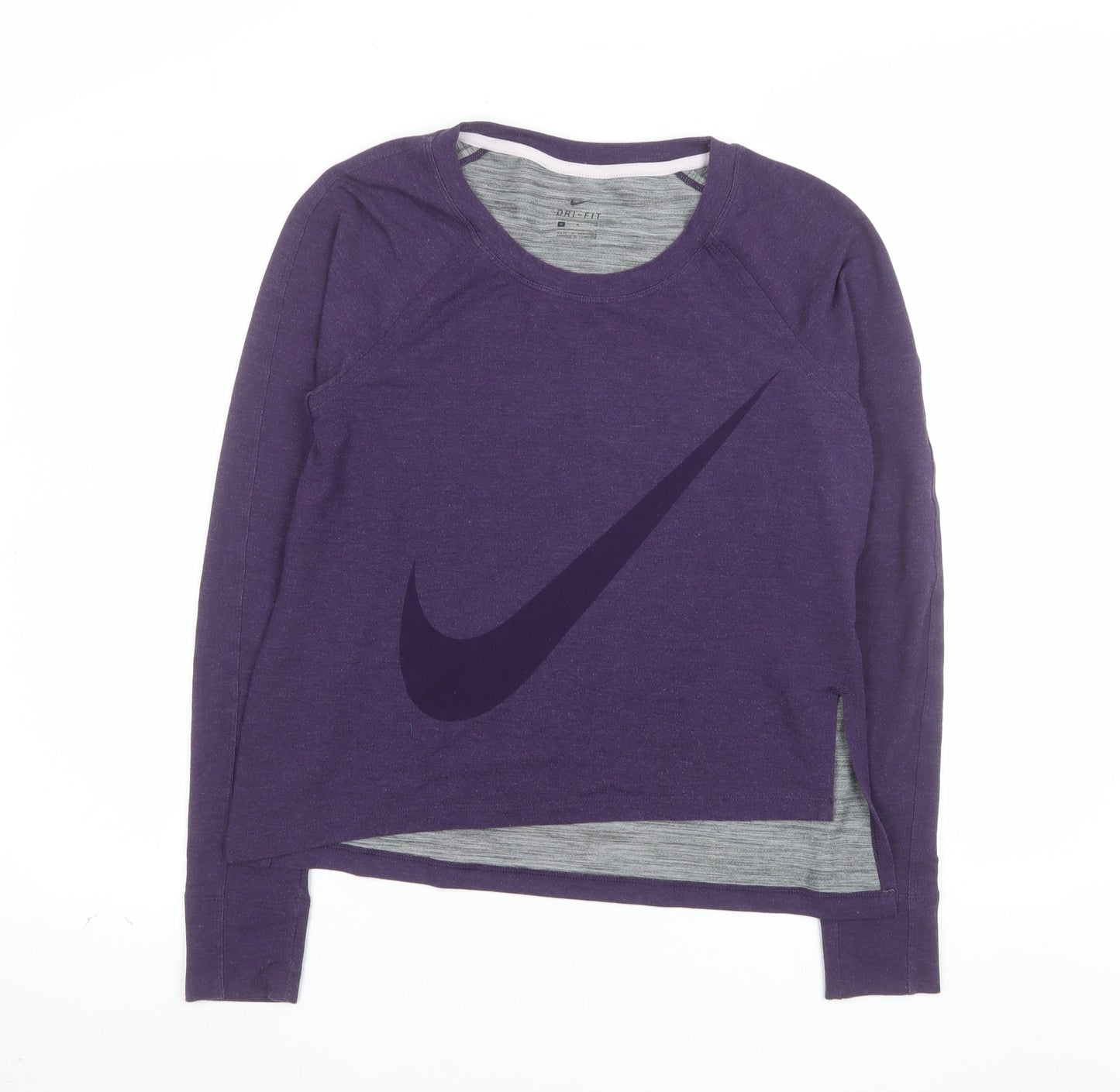 Nike Women's Purple Dri-FIT Long Sleeve Sports Top M