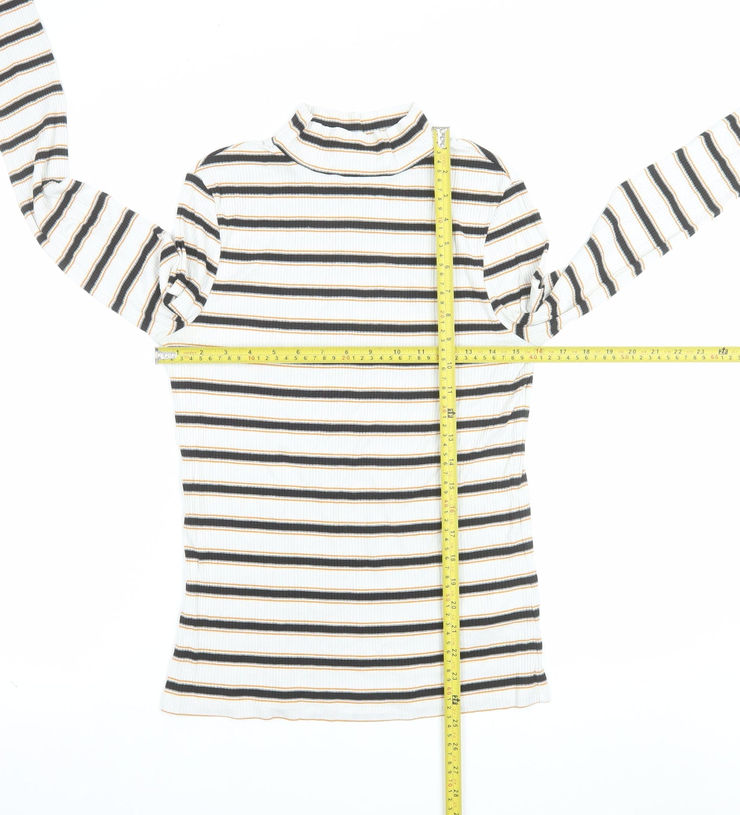 Mint Velvet Women's Multicoloured Striped Roll Neck Jumper Size M