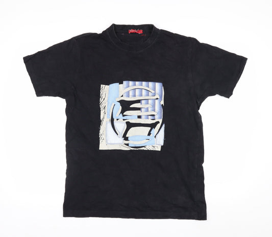 Etienne Ozaki Men's Black Graphic Print Cotton T-Shirt Size L