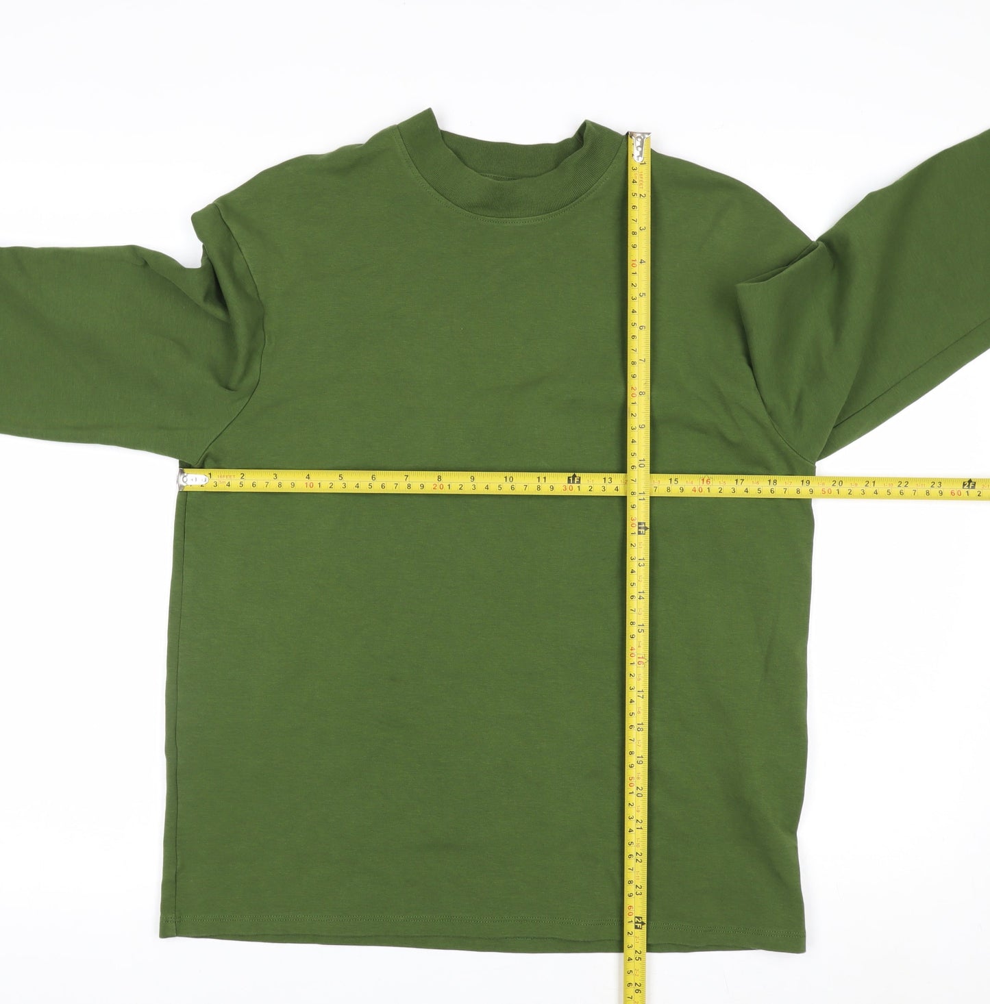 ZARA Women's Green Cotton Pullover Sweatshirt Size S
