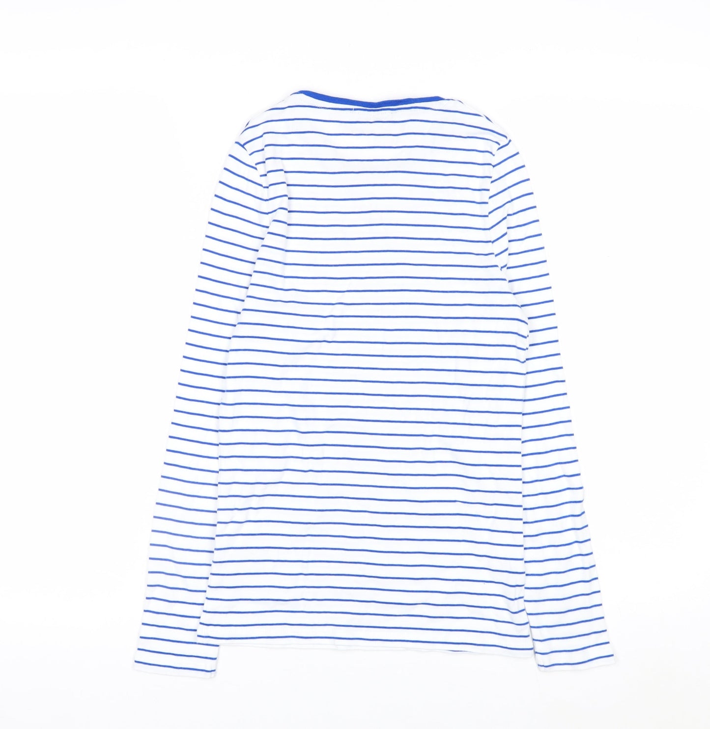 Marks and Spencer Women’s Blue Striped Long Sleeve Cotton T-Shirt Size 8