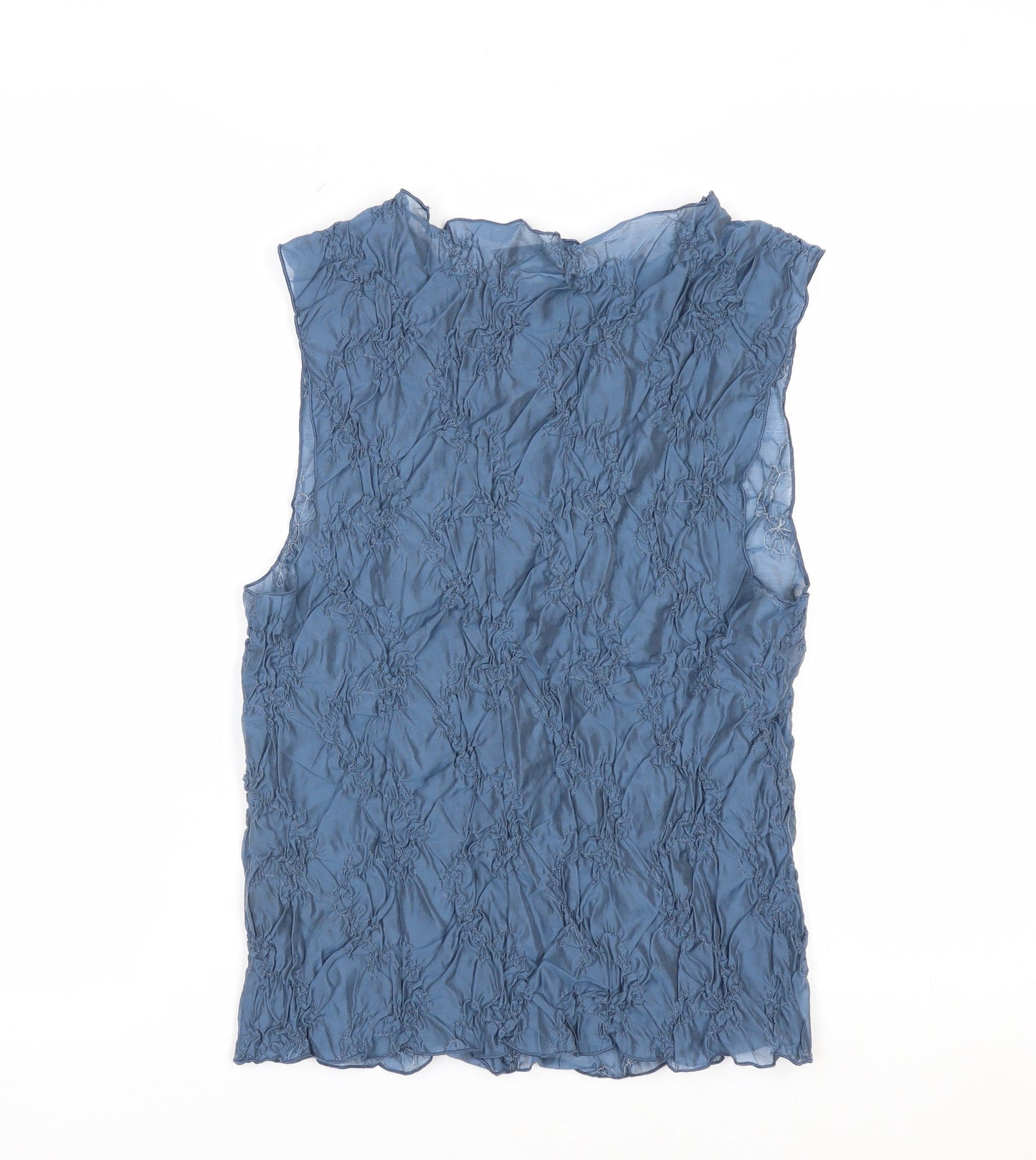 Marks and Spencer Autograph Women Blue Sleeveless Textured Blouse Size 12